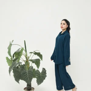 Teal Embroidered Co-ord