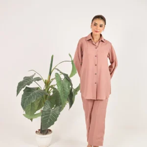 Rose Dust Button-Down Co-ord Set